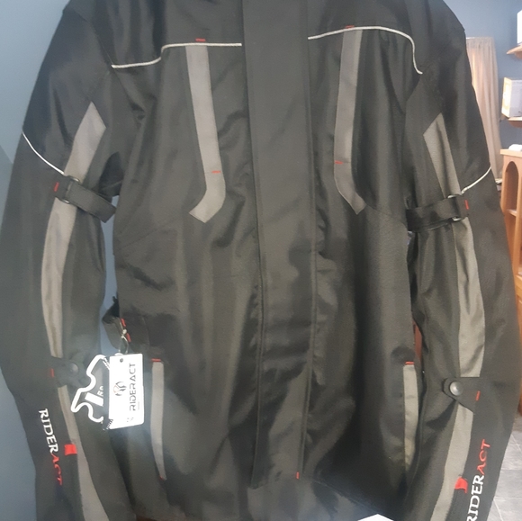 NEW, Motorcycle Jacket, RIDERACT Touring, Armoured Padded, Removable Liner, 3XL - Picture 1 of 6